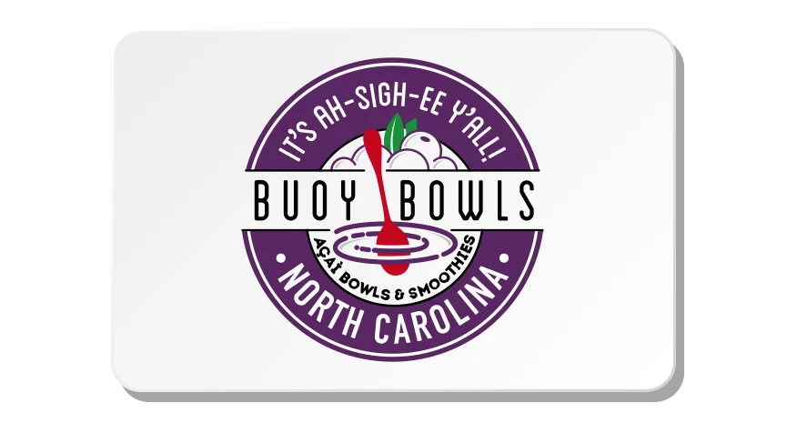 Buoy Bowls gift card with Buoy Bowls logo