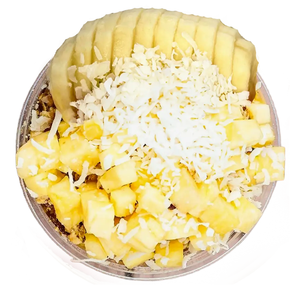 The Pineapple Mango Bowl from Buoy Bowls with mango base