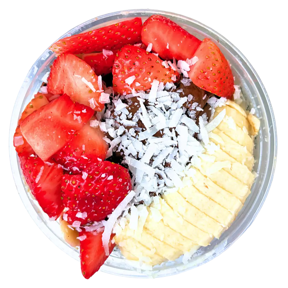 Oatmeal Bowl Number 5 - Oatmeal, Nutella, Strawberries, Bananas, & Coconut Flakes